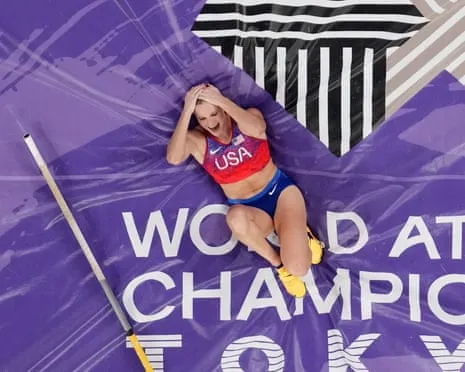 Katie Moon claims third straight world pole vault gold in thrilling Japanese final