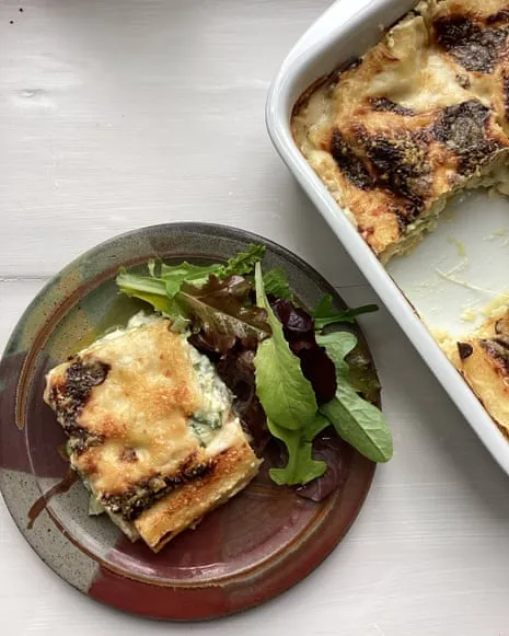 A Classic Dish for Lasagna with Summer Squash and A Trio of Cheeses